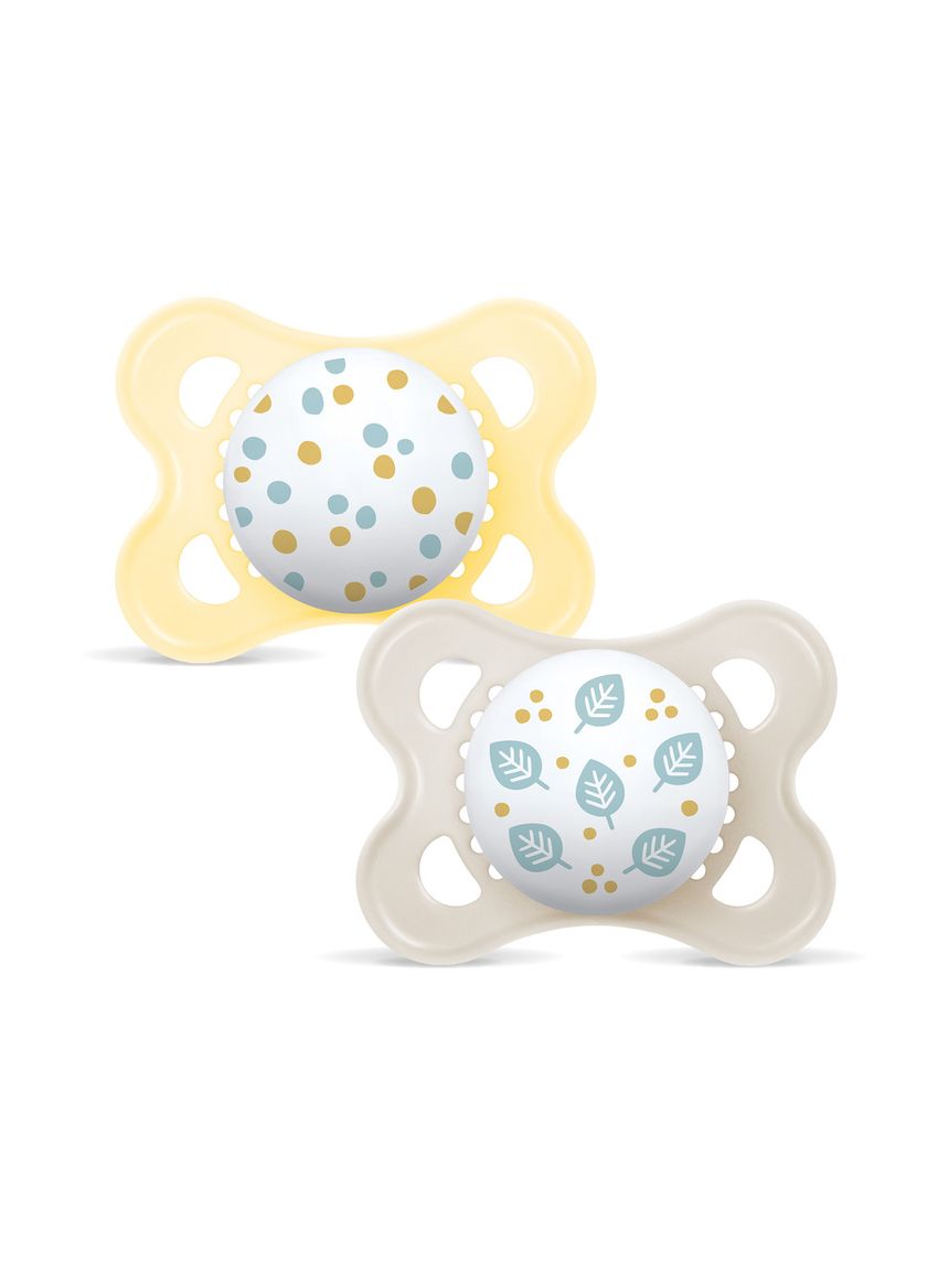 Mam original succhietto 2-6 mesi (set da 2), ciuccio mam 2-6 mesi con tettarella ortodontica in caucciù, neutro/giallo chiaro