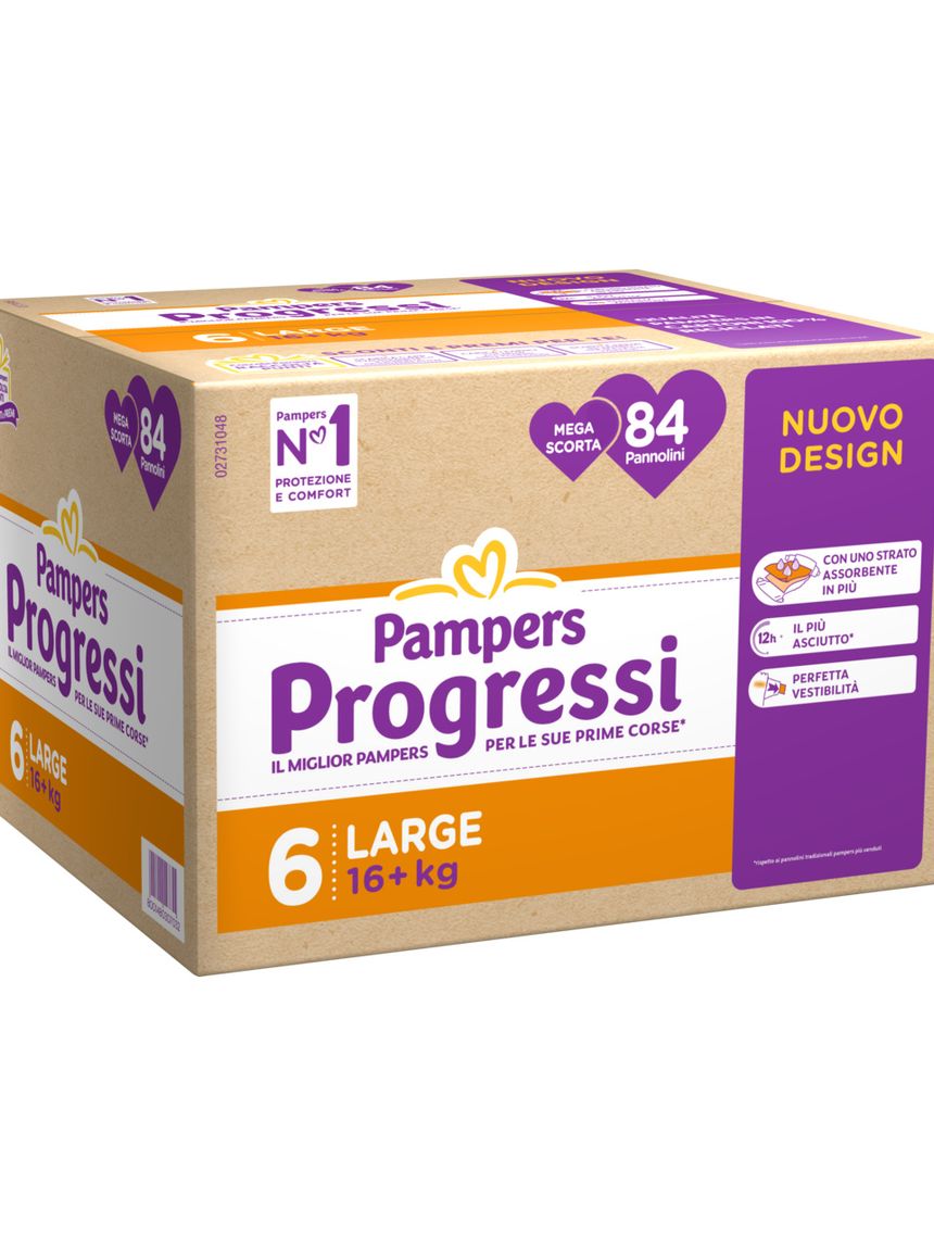 Pannolino progressi mega scorta taglia 6 16+kg 84 pz - pampers