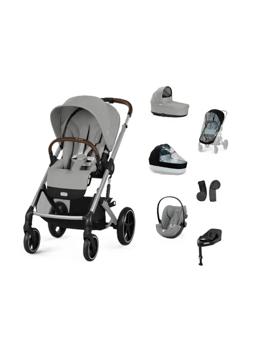Pack xl trio balios s lux stone grey base g3, parapioggia nav e pass - cybex