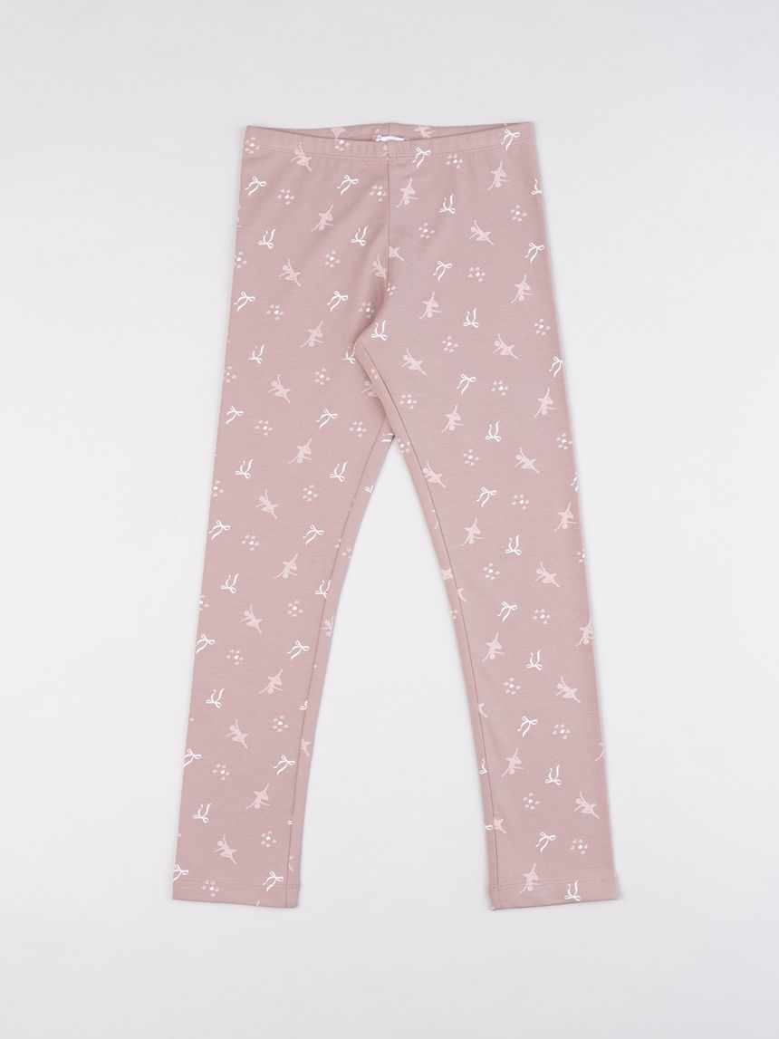 Legging leggeri bambina rosa ballerine