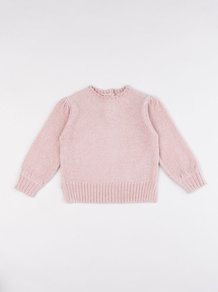 Maglia ciniglia bimba rosa