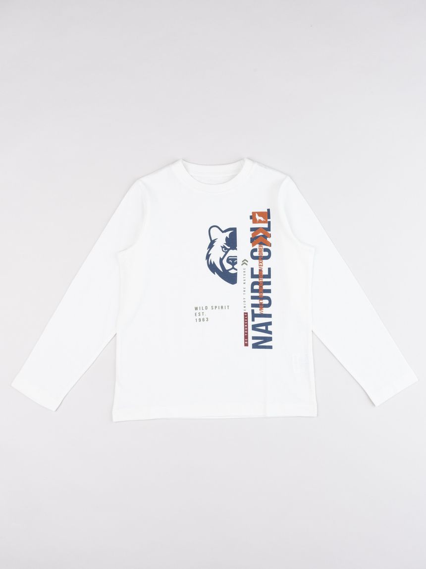 T-shirt bambino bianca stampata