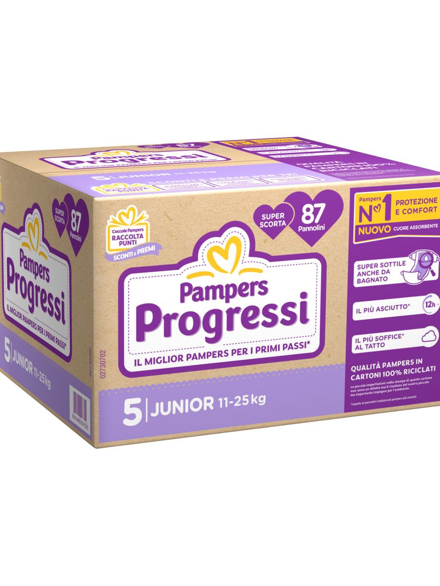 Pannolino progressi mega pacco taglia 5 11-25kg 87 pz - pampers