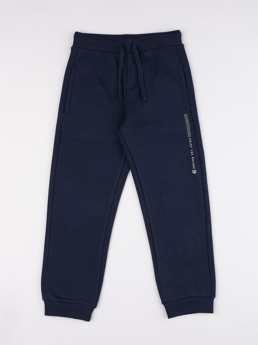 Pantalone felpato bambino blu notte