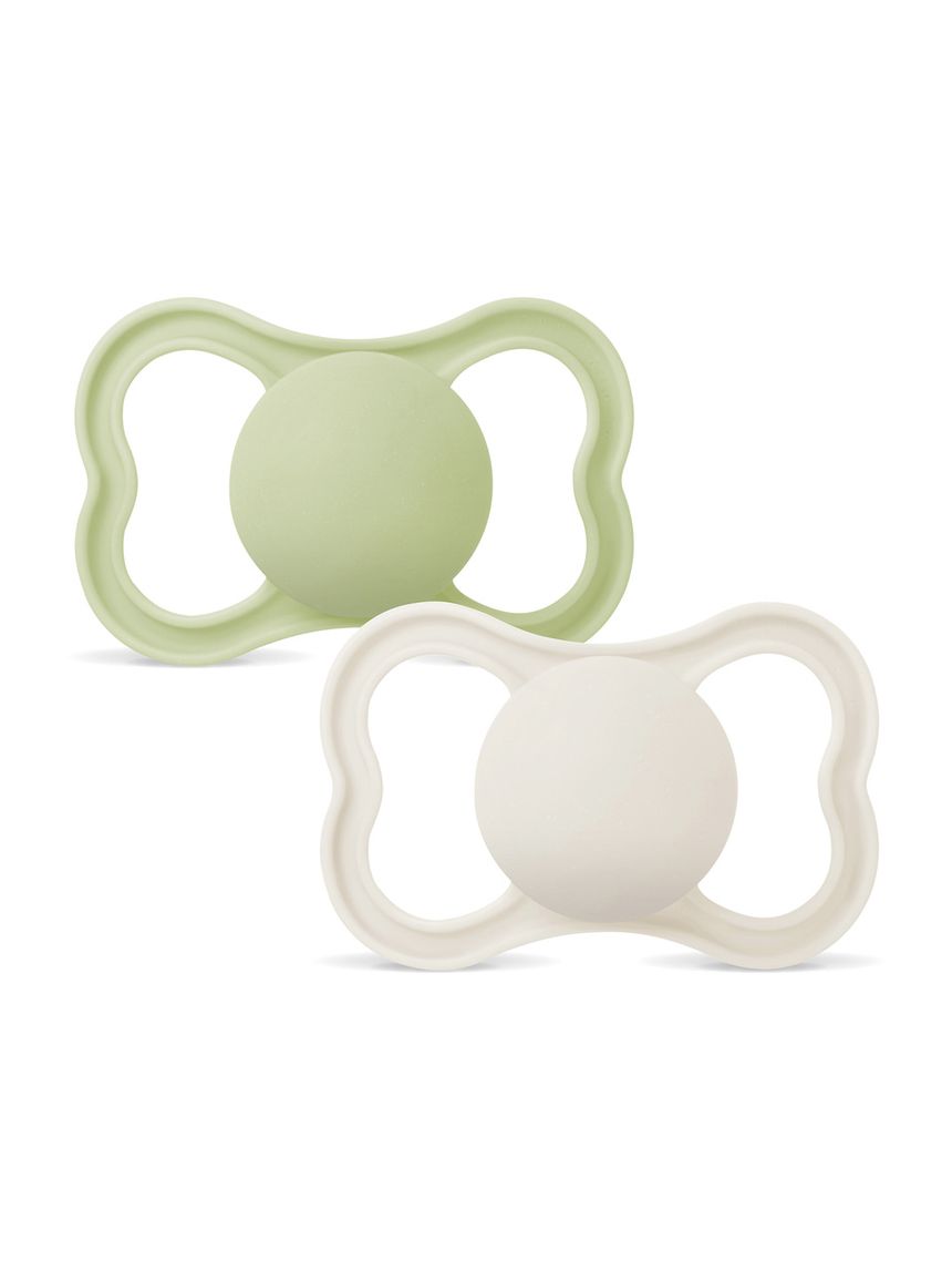Mam air succhietto 6-16 mesi (set da 2), ciuccio mam 6-16 mesi per pelli sensibili e delicate, neutro/verde