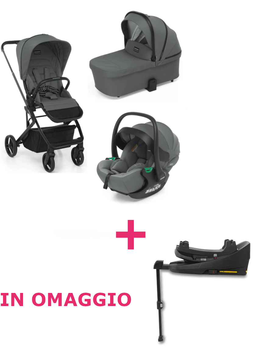 Trio tic toc stone + seggiolino rek black con adattatore + base rotante isize in omaggio - foppapedretti