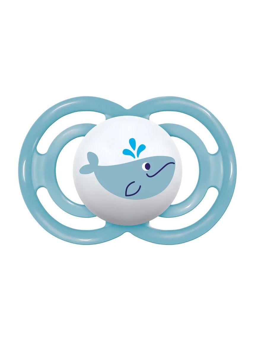 Mam perfect succhietto 16+ mesi, ciuccio mam 16 36 mesi silicone morbido per uno sviluppo sano del cavo orale, azzurro/neutro