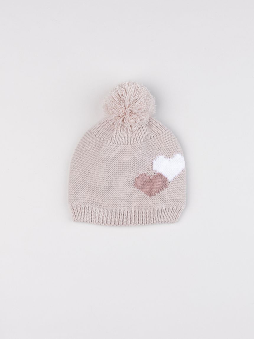 Cappello bimba rosa cuori