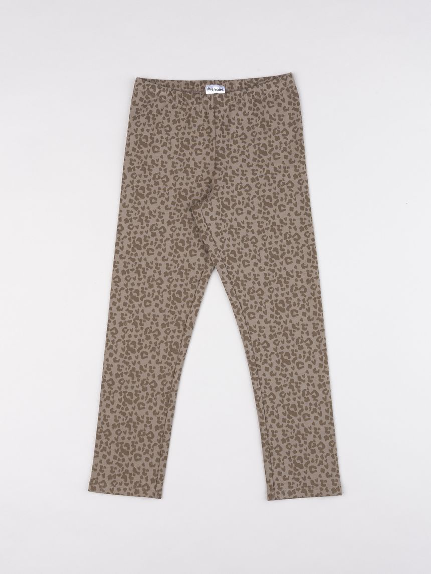 Legging bambina marrone maculato