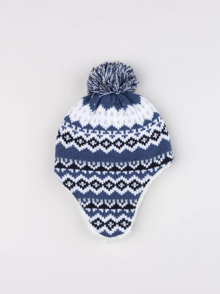 Cappello peruviano bimbo bianco/blu