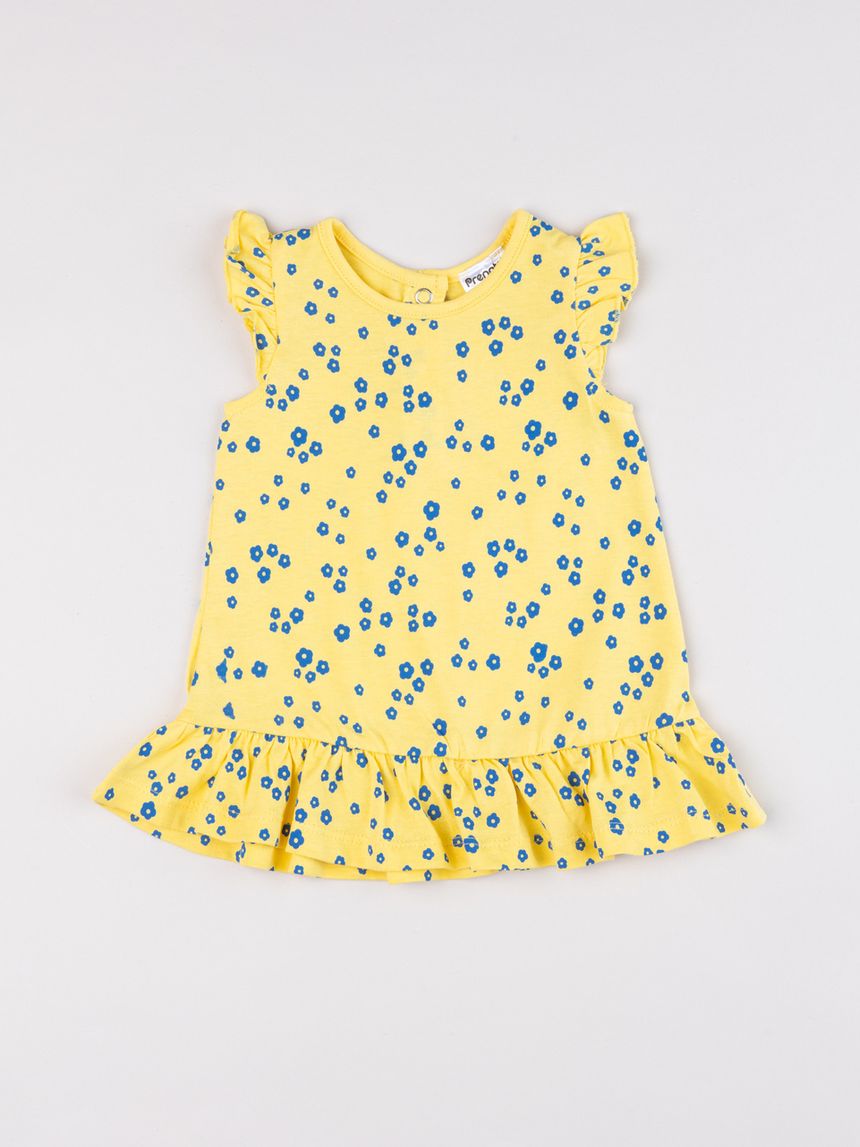 Abitino estivo bimba giallo a fiori con volant