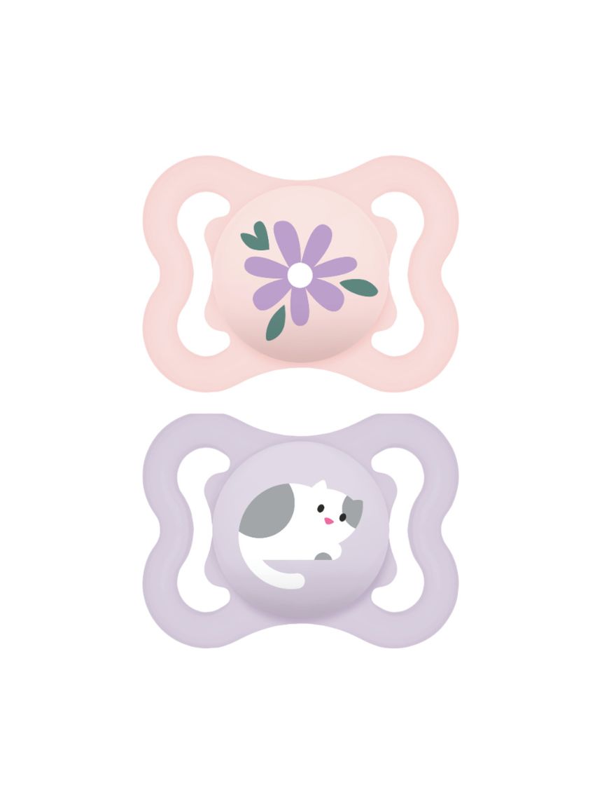 Mam air succhietto 2-6 mesi (set da 2), ciuccio mam 2-6 mesi per pelli sensibili e delicate, rosa/viola