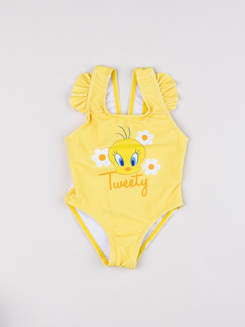 Costume intero bimba tweety con volant