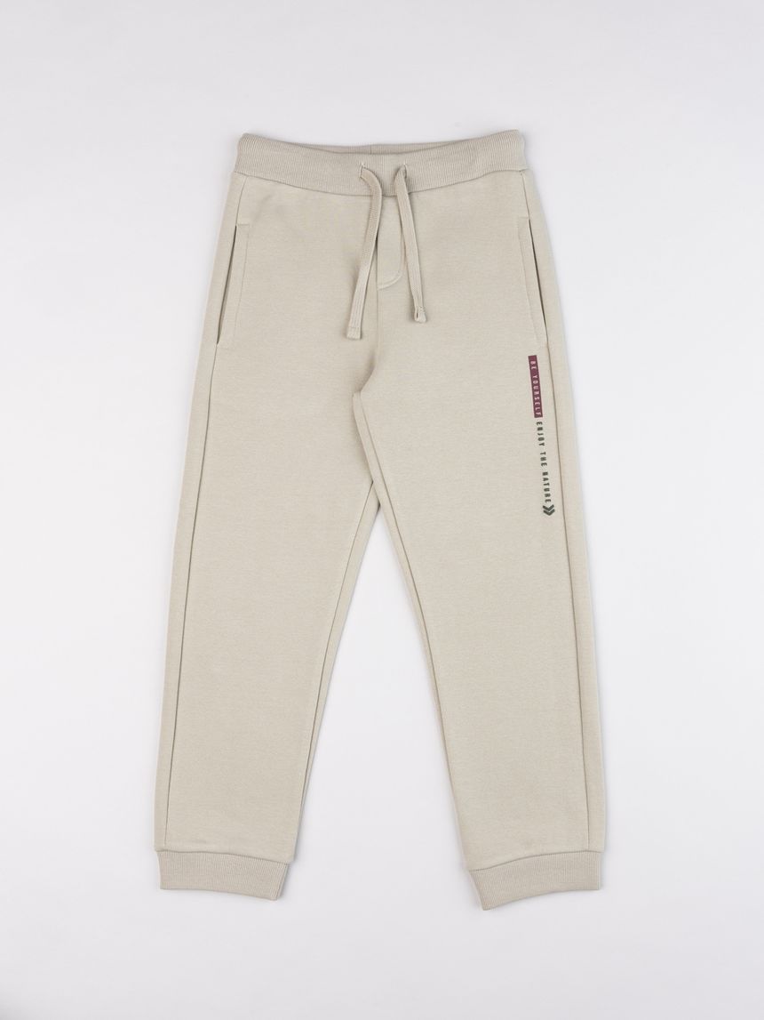 Pantalone bambino beige con stampa