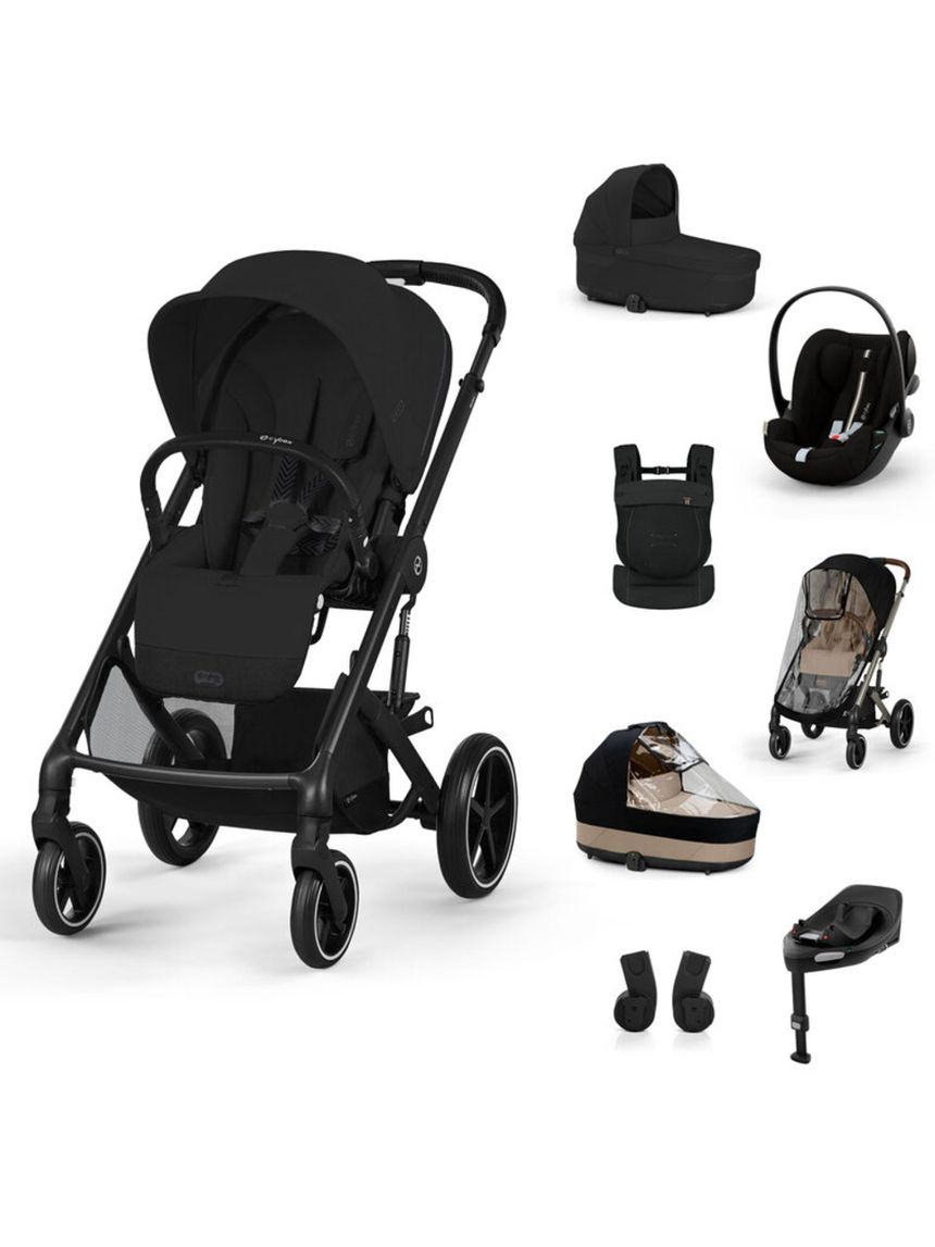 Pack xl trio balios s lux moon black, base g3, parapioggia nav/pass, amya magic black - cybex