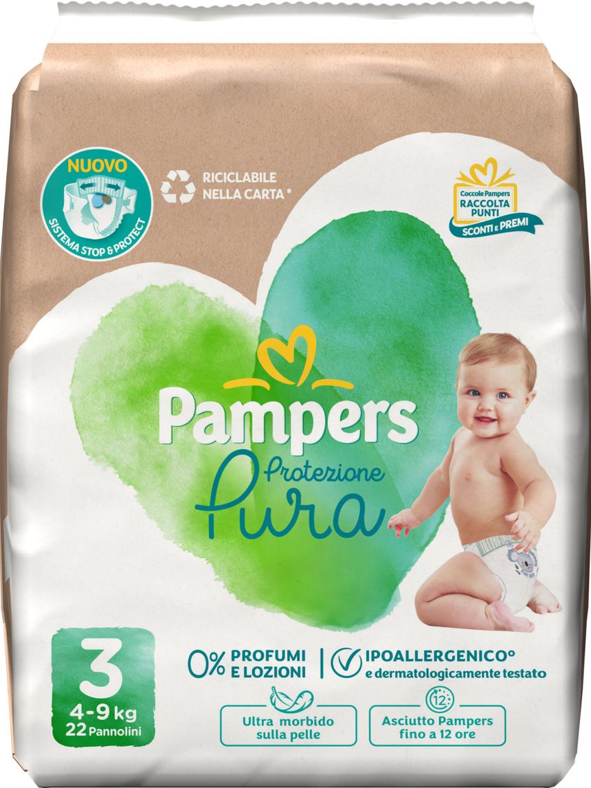 Pampers protezione pura midi x22 pezzi