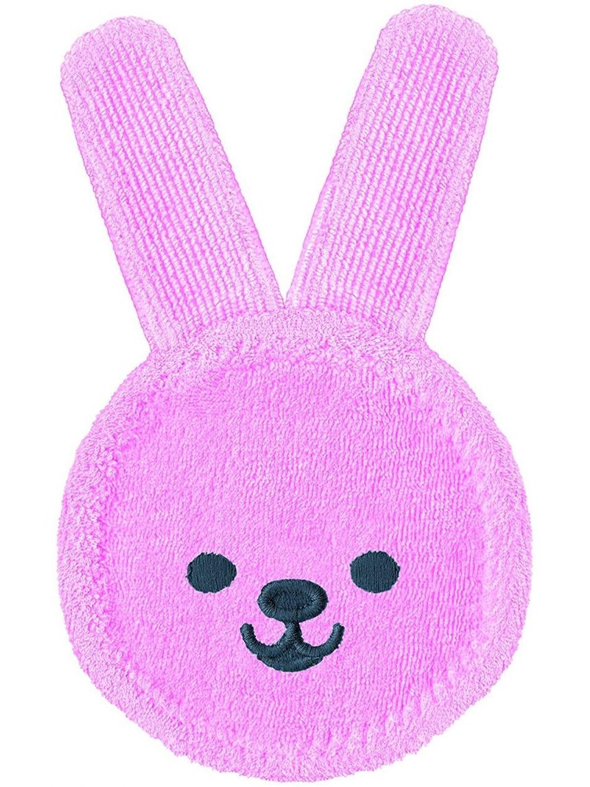 Mam oral care rabbit, massaggia gengive neonati 0+ mesi in microfibra, neonato accessori utili per pulizia della cavità orale, rosa
