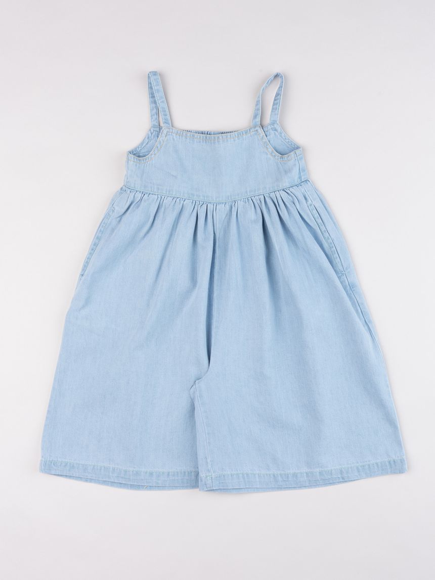 Salopette bambina in denim chiaro