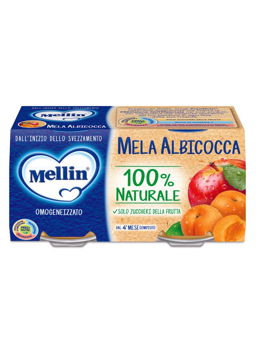 Omogeneizzato di mela albicocca 2x100 gr - mellin