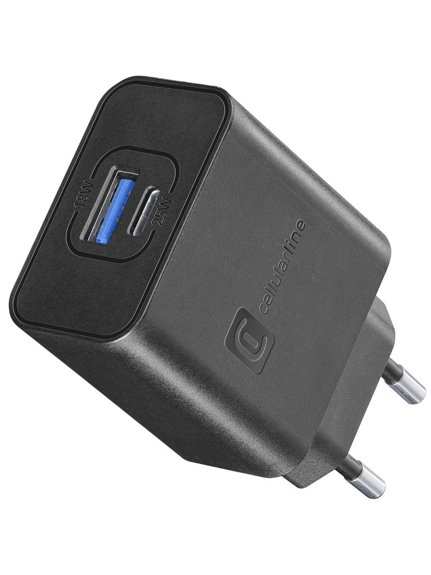 Caricabatterie 25w - doppia porta usb a+c - nero - per dispositivi samsung - cellularline