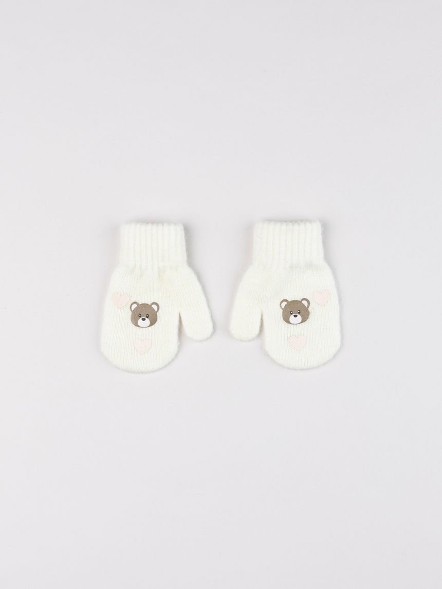 Muffole tricot bimba panna orsetti