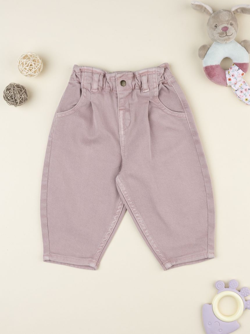 Pantaloni denim bimba rosa