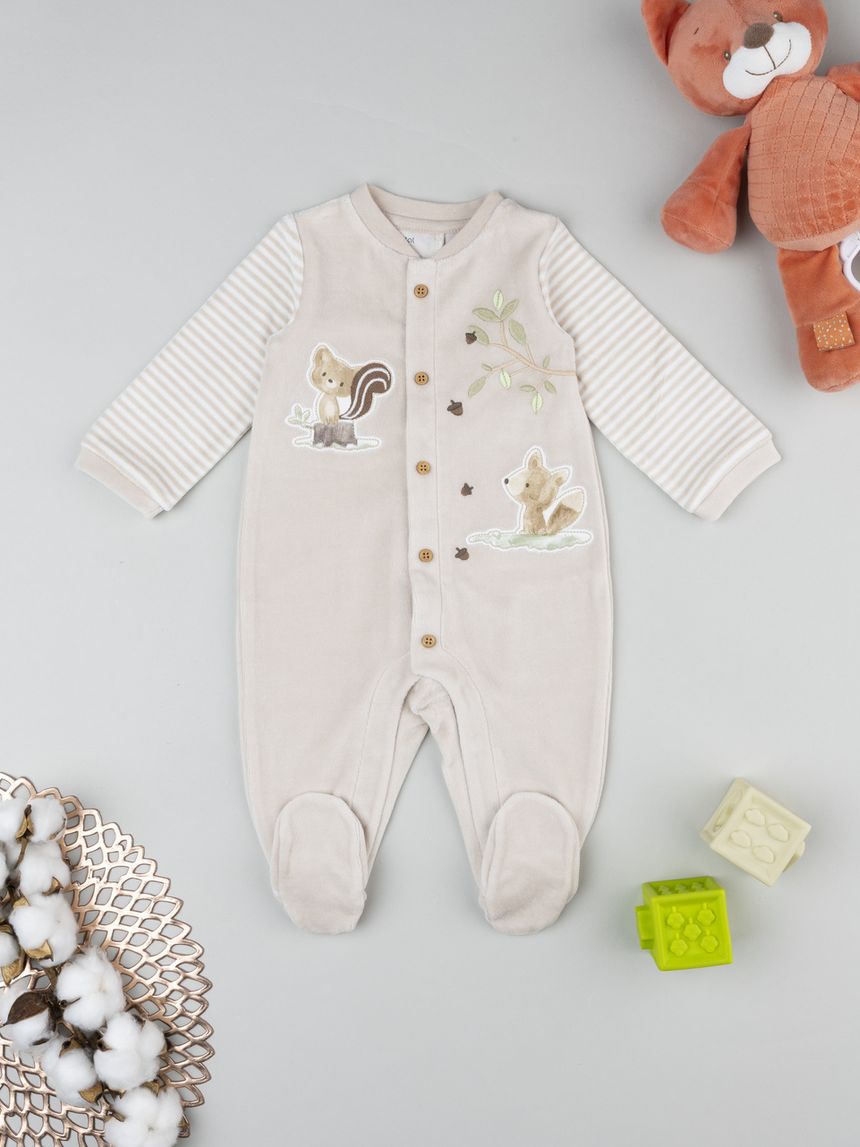 Tutina bimbo neonato ciniglia eige nimali del bosco