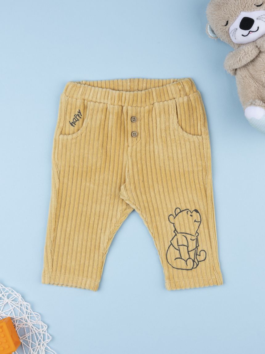 Pantaloni bimbo in velluto a costine gialli