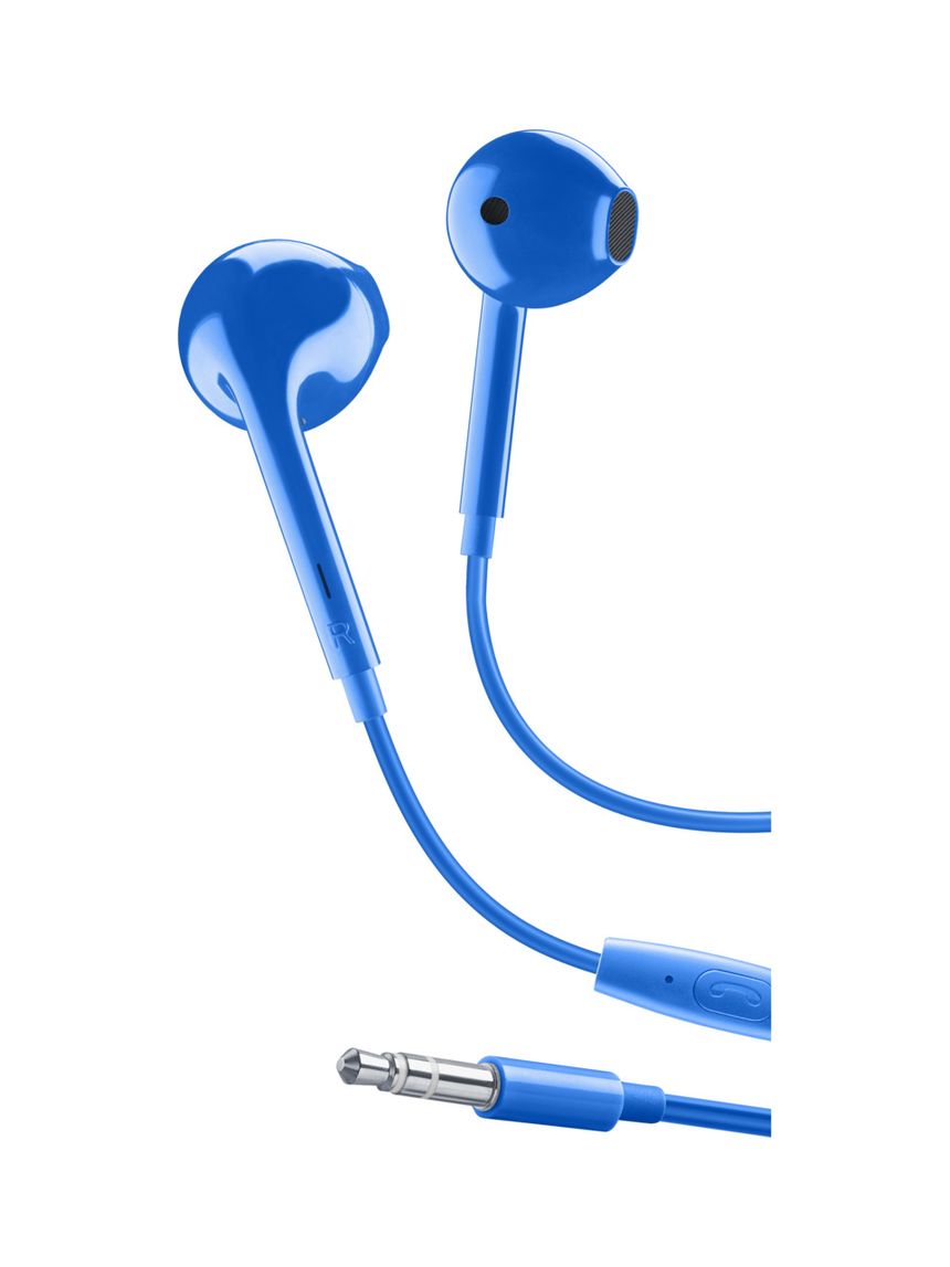 Auricolari capsula con microfono e jack 3.5 blu - music sound