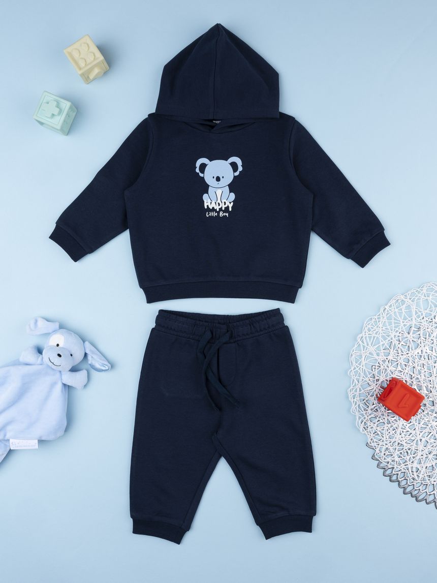 Tuta garzata bimbo blu stampa koala