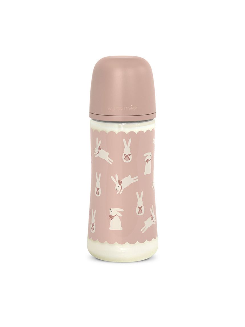 Wonderland biberon 360ml fl l  coniglio rosa - suavinex