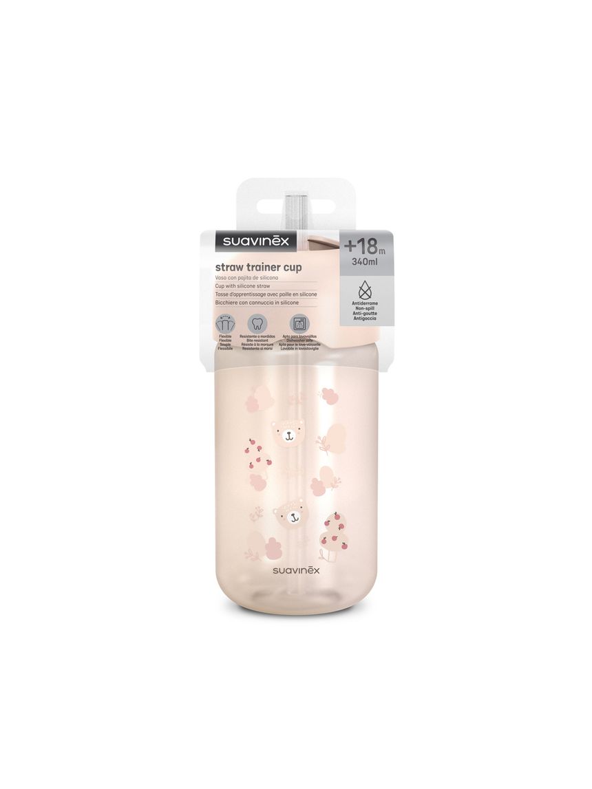 Wild&free tazza cannuccia 340ml +18m rosa - suavinex