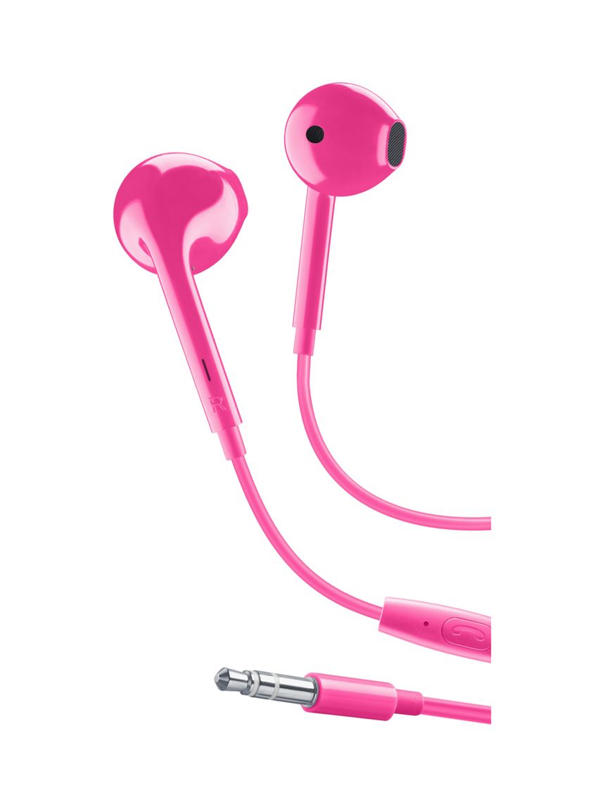 Auricolari capsula con microfono e jack 3.5 rosa - music sound