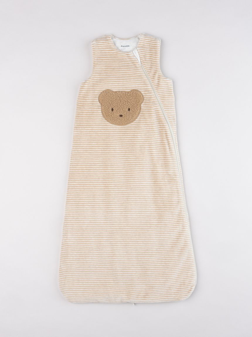 Sacco nanna in ciniglia a righe con patch orsetto - tog 2,5