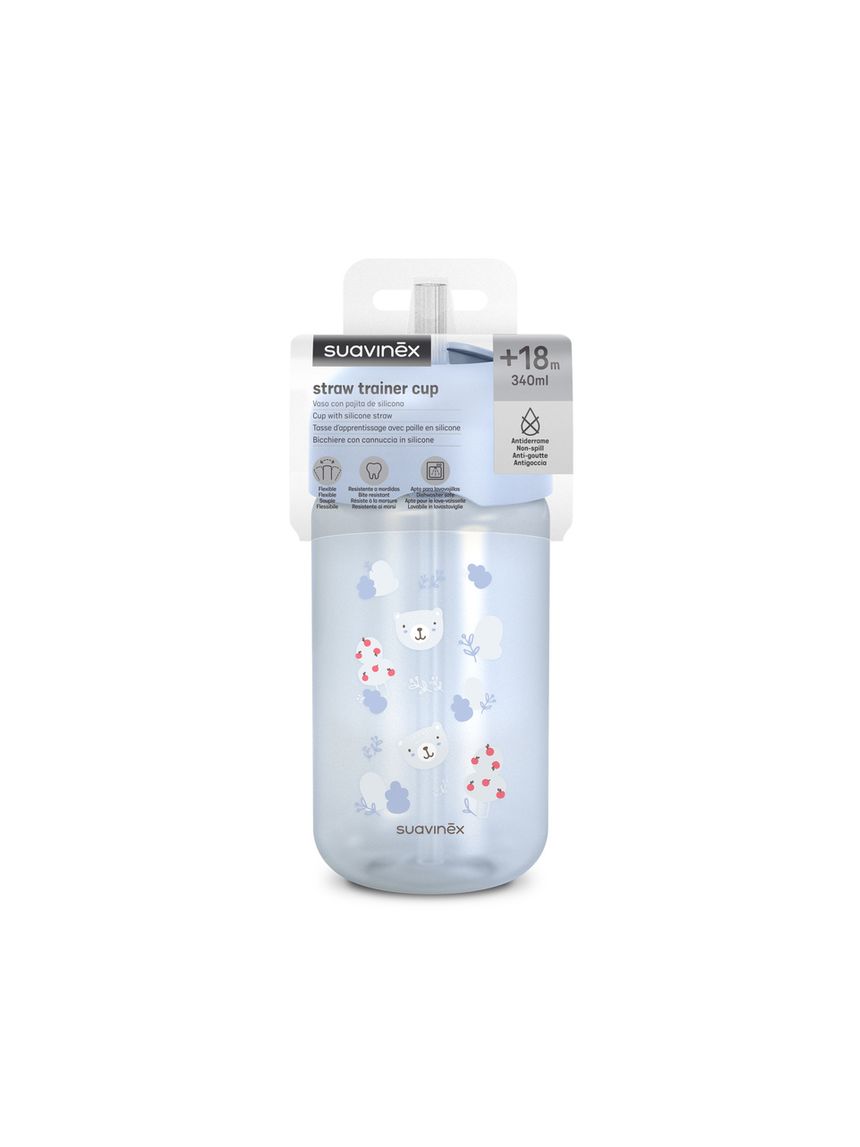 Wild&free tazza cannuccia 340ml +18m azzurra - suavinex
