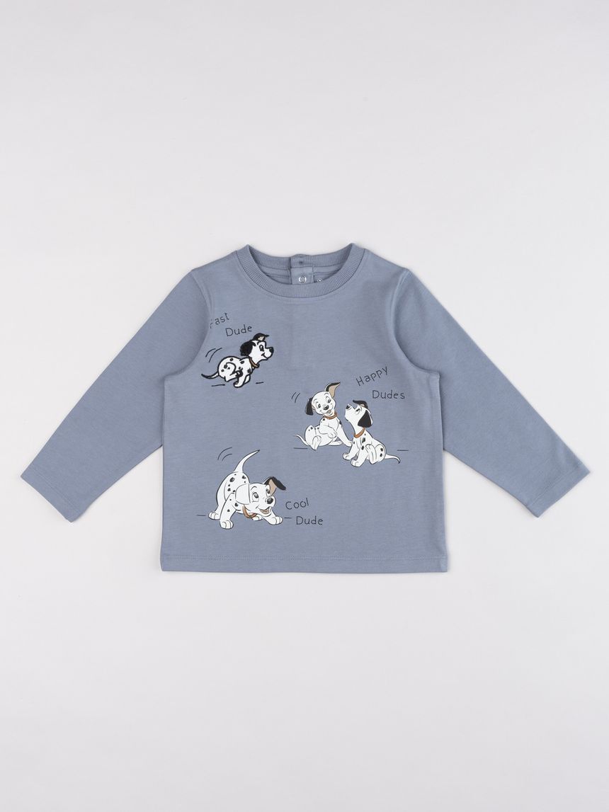 T-shirt bimbo manica lunga blu 101 dalmata "dudes"