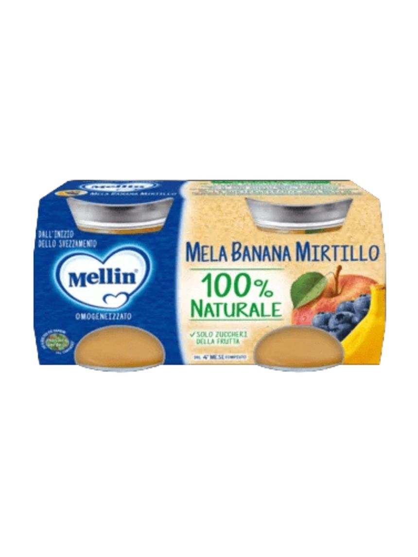 Omogeneizzato mela banana mirtilli 2x100 g - mellin