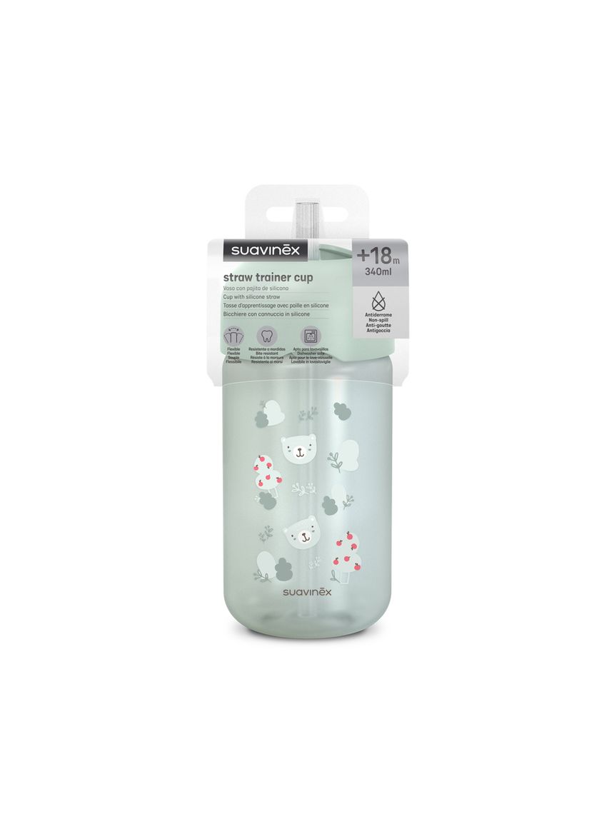 Wild&free tazza cannuccia 340ml +18m verde - suavinex
