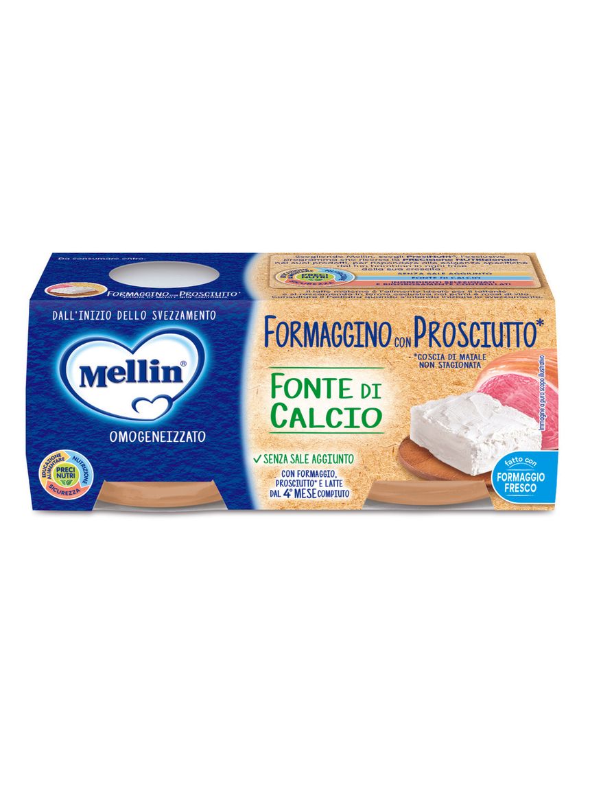 Omogeneizzato formaggino con prosciutto 2x80 gr . - mellin