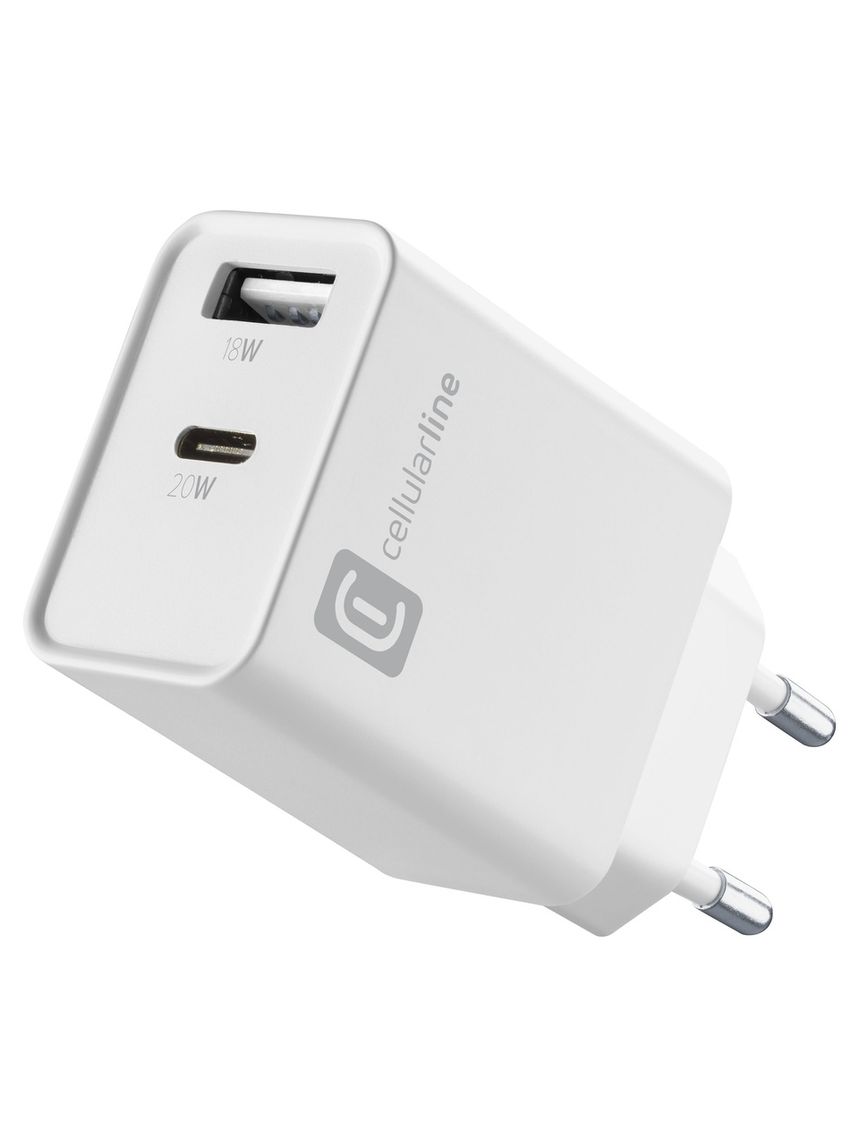 Caricabatterie 20w - doppia porta usb a+c - bainco - cellularline