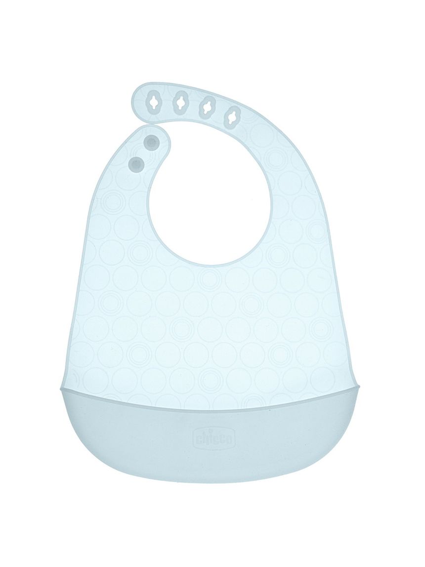 Bavaglia in silicone con tasca azzurro - chicco
