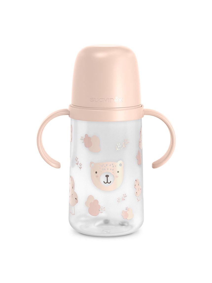 Wild&free biberon antigoccia con manici 270ml +6m rosa - suavinex
