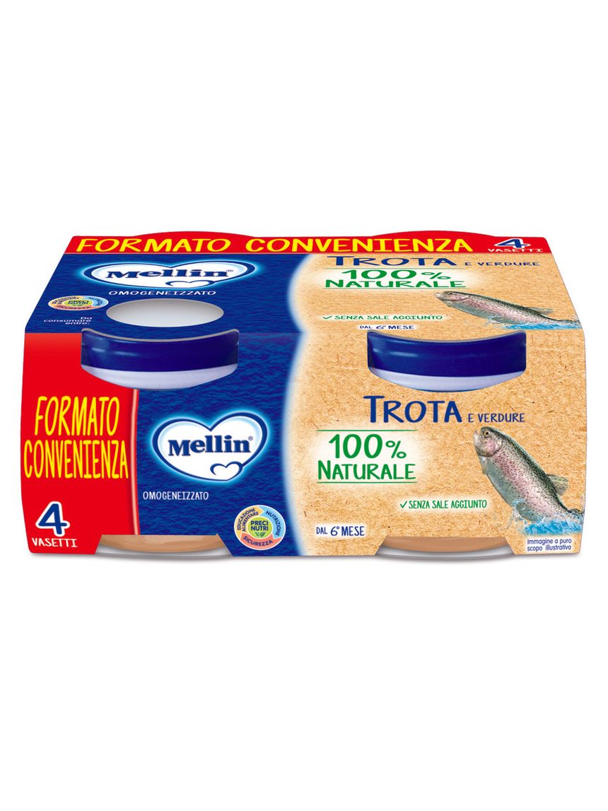 Omogeneizzato trota e verdure 4x80 gr - mellin