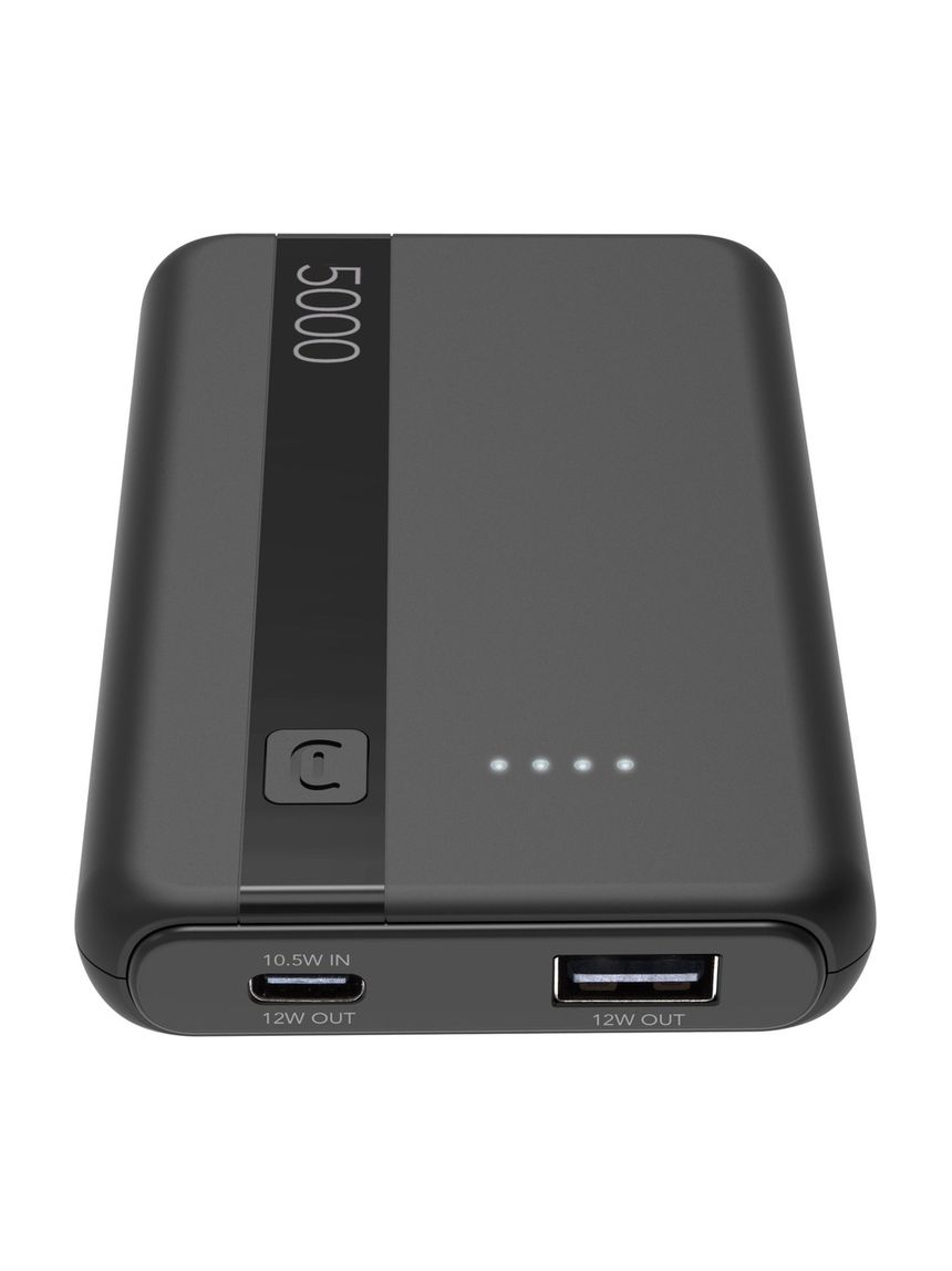 Power bank 5000 mah 12w doppia porta usb a+c nero - cellularline
