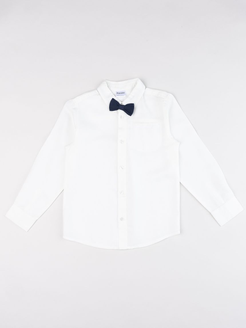 Camicia elegante bambino bianca con papillon blu notte