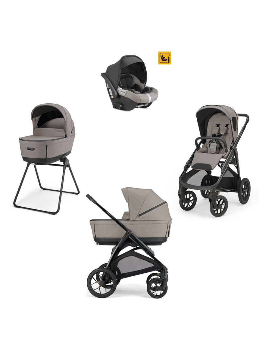 Aptica xt system quattro - tundra beige con telaio black e seggiolino auto darwin infant - inglesina