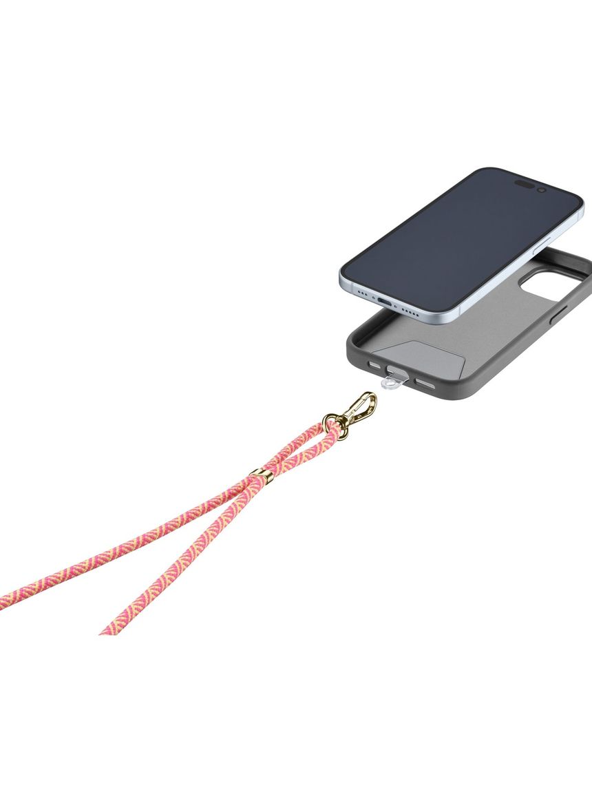 Laccio da collo porta telefono universale arancione - cellularline