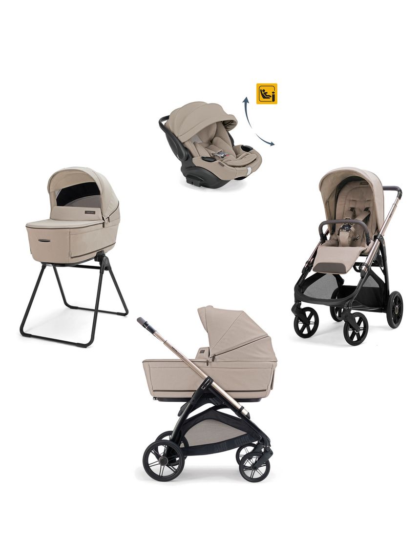 Aptica system quattro - vicuna beige con telaio palladio e seggiolino auto darwin infant recline evo - inglesina