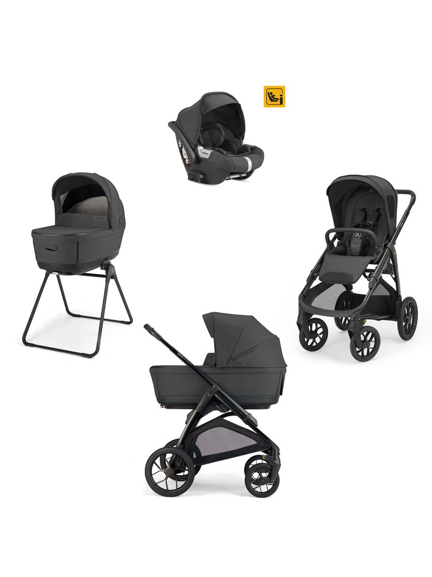 Aptica xt system quattro - magnet grey con telaio black e seggiolino auto darwin infant - inglesina