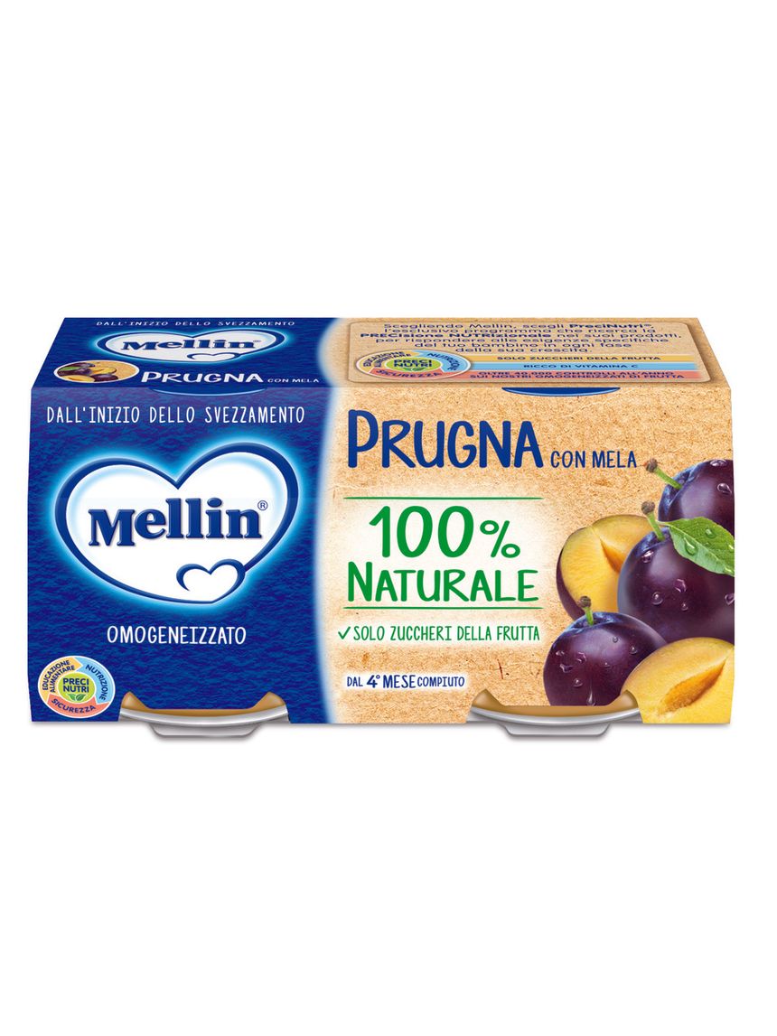 Omogeneizzato prugna con mela 2x100 gr - mellin